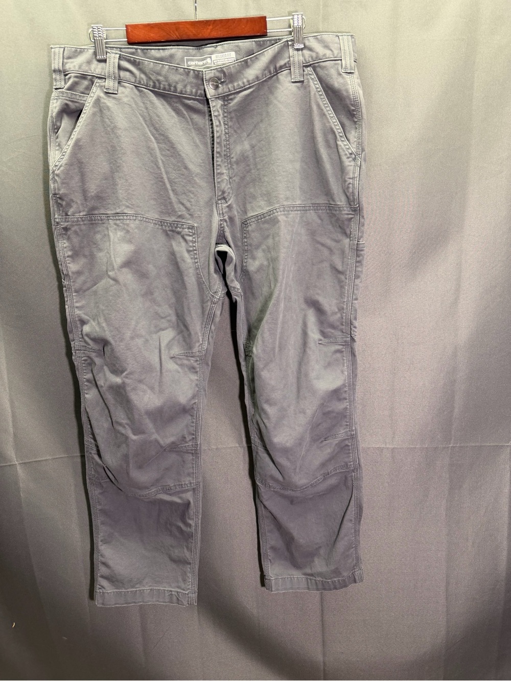 Carhartt Gravel Gray 40x30 Rugged Flex Relax Fit Double Knee Carpenter Pants